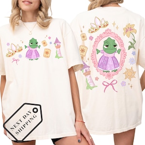 Comfort Colors® Vintage Disney Tangled Rapunzel Pascal Shirt Disney Tangled Pascal Two Sided Tee Lost Princess Tee Magic Kingdom Shirt Q0643