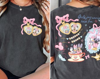 Comfort Colors® Disney Minnie and Daisy Bestie Shirt Girls Just Wanna Have Fun Shirt Disney Girl Trip Tee Minnie Daisy Best Friends Q0550
