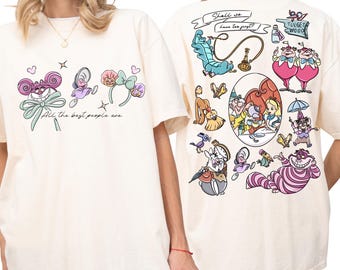 Comfort Colors® Alice in Wonderland Shirt, Cheshire Cat Tee, Mad Hatter Tea Party Tee, White Rabbit Wonderland Shirt, Disney Trip Tee Q0538