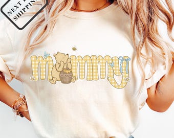 Camisa Comfort Color® Winnie The Pooh para mamá Camisa Disney Pooh Camisa Pooh Bear Camisa Winnie The Pooh Minnie Camisa Disney mamá e hija Q0582