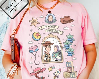 Comfort Colors® Retro Toy Story Shirt, Woody and Buzz Lightyear Shirt, Pixar Toy Story Friendship Tee, Toy Story Kids Shirt Q0517