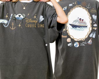 Comfort Colors® Vintage Disney Cruise Line Shirt, Disney Wish Shirt, Disney Cruise Shirt, Family Matching Cruise Shirt Q0531