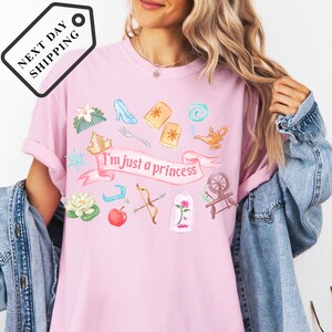 Comfort Color® Vintage Disney I am just a princess shirt Magic Castle Coquette Bow Shirt Disneyworld tee Disney Trip shirt 0042