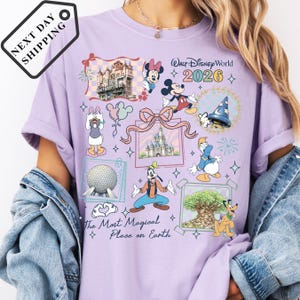 Comfort Color® Vintage Walt Disney World 2026 Shirt Disneyland Happiest Place on Earth Tee, Disney Trip Shirt, Disney Epcot Trip Shirt Q0604 immagine 4