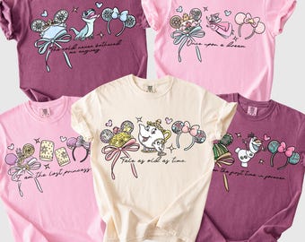 Comfort Colors® Classic Disney Princess Tee, Cinderella Belle Rapunzel Ariel Snow White Shirt, Disney World Trip Princess Tee Q0118