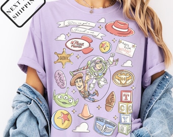 Comfort Color® Retro Toy Story Shirt Coquette Disney Bow Tee To Infinity and Beyond Shirt You've Got A Friend Shirt Disneyland Trip Tee 0032
