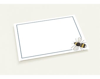 Set de papelería de acuarela "Sweet Bee": paquete de 10 tarjetas en blanco con reversos estampados a juego. Tarjetas de abejorro hechas a mano por Ella Bella.