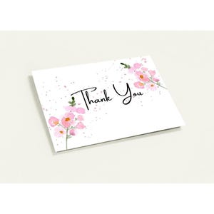 10er-Pack Dankeskarten mit Original Aquarellkunst: Pinke Gladiole