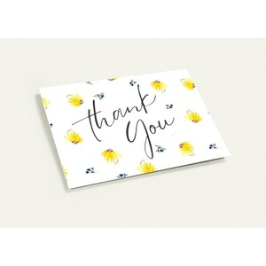 10er-Pack Dankeskarten mit Original Aquarellkunst: Sonnenblumen regnen