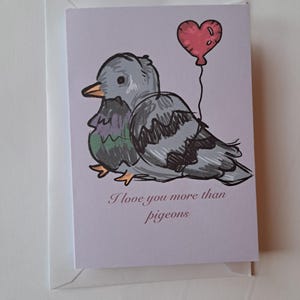 Biglietto di San Valentino a forma di piccione