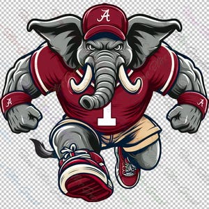 Crimson Roll Tide Bama Printable PNG für Sublimationshemden Aufkleber DTF Preppy Alabama Football Game Day Art Retro Big Al