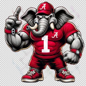 Crimson Roll Tide Bama Printable PNG für Sublimationshemden Aufkleber DTF Preppy Alabama Football Game Day Art Retro Big Al