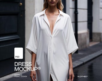 Dress PSD Mockup: Editable Fabric Design (Digital Download)