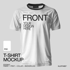 Editable T-Shirt PSD Mockup: Fabric, Collar & Print Design (Digital Download)