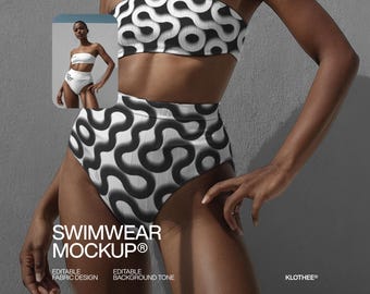 Swimwear PSD Mockup: Editable Fabric Design (Digital Download)