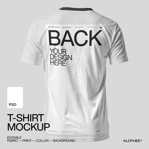 Editable T-Shirt PSD Mockup: Fabric, Collar & Print Design (Digital Download)