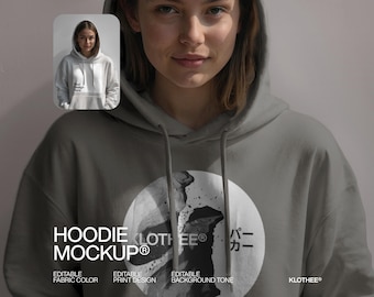 Hoodie Mockup PSD, Editable Print & Fabric (Digital Download)