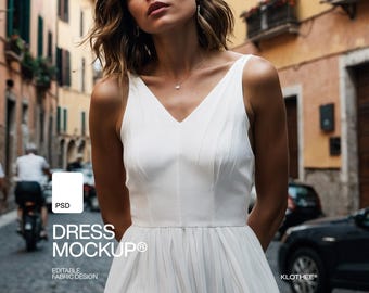 Dress PSD Mockup: Editable Fabric Design (Digital Download)