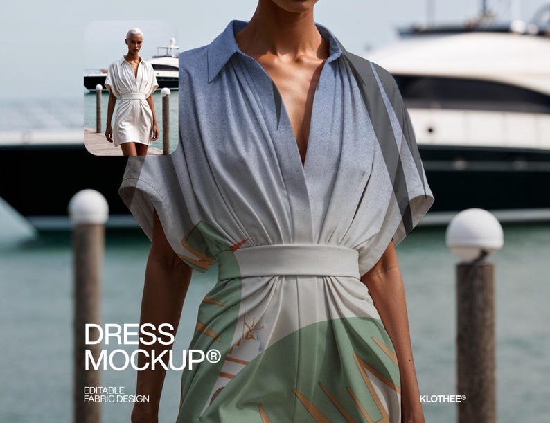 Dress PSD Mockup: Editable Fabric Design (Digital Download) image 7