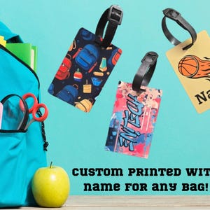 Personalized Sports Backpack Tag: Custom Name MDF Luggage Tag