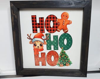 Rustic Christmas Wood Sign: Ho Holiday Decor