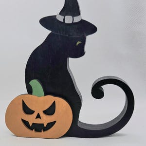 Halloween Cat...Black Cat...Fall Cat...Halloween Tray Decor...Cat Decor...farmhouse Decor...Fall Decor