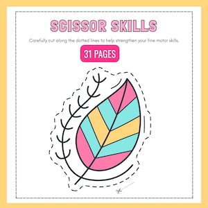 Scissor Skills , Cutting Practice, 31-Page Printable Scissor Skills Printable, Preschool Worksheets, Preschool Printables, Homeschool
