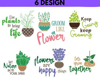 Plant SVG Bundle: Houseplant Lover Cut Files (PNG, SVG)