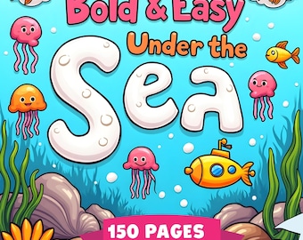 Sea Animals Coloring Book: 150 Printable Ocean Pages (Digital Download)