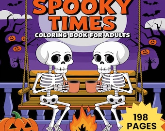 Kawaii Horror Coloring Book: Spooky-Cute Halloween Designs (Printable PDF, 198 Pages)