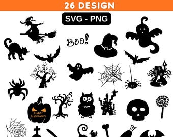 Halloween SVG Bundle: 26 Spooky Designs (Digital Download)