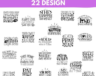 Funny Sarcastic Quotes SVG Bundle: Snarky Designs for Cricut