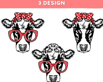 Funny Cow SVG Bundle: Farm Animal Clipart, Cricut Files (Instant Download)