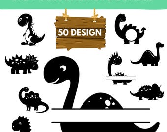 Dinosaur SVG Bundle: 50 Dino Designs for Cricut (Digital Download
