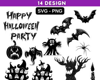 Halloween SVG Bundle: Spooky Ghost, Pumpkin Clipart (Digital Download)