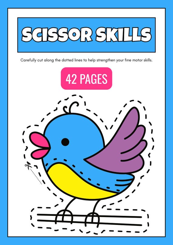 Scissor Skills Cutting Practice: 42-Page Activity Book (PDF Download)