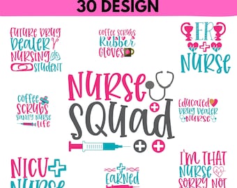 Paquete de archivos SVG para enfermeras: Diseños médicos para Cricut y Silhouette (Descarga digital)