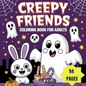 Creepy Cutie Coloring Pages, 94 Kawaii Horror & Spooky-Cute Designs for Teens and Adults, Printable Coloring Book PDF, Funny Scary Monsters