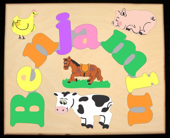 Personnalisé Nom Animaux De La Ferme Cochon Vache Cheval
