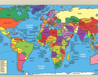 Map Of The World For Kids With Countries