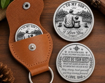 Personalized Pocket Hug Coin for Son, To My Son Believe in You Gift from Dad, Birthday Gift for Son, Inspirational Keepsake from Father