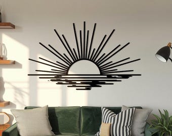 Sun Metal Wall Art, Sun Metal Wall Decor, Sunrise Metal Wall Art, Sun Wall Decor, Sunset Home Decor, Abstract Sunset Home Decor,Beach House