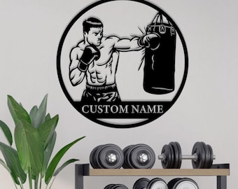 Custom Boxing Gym Sign, Custom Boxing Metal Name Sign, Personalized Home Gym Sign, Custom Metal Gym Sign, Home Gym Sign, Cross Fit Gym Home