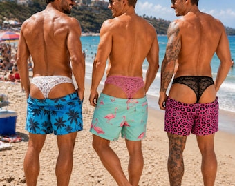 Funny Men's Swim Shorts, Novelty Men's Beach Trunks, Hilarious Gag Gift for Him, Pool Party Outfit for Him
