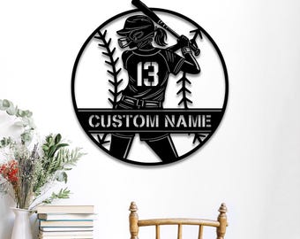 Cartello personalizzato in metallo con giocatore di baseball, decorazione baseball, cartello con giocatore di baseball, regalo per ragazzo, regalo per giocatore di baseball, regalo per papà, regalo per figlio, arredamento per la casa