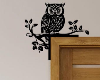 Metal Wall Art uil, bord hoek uil, dierenkunst bos, decor metalen uil baars, wandbord vogel, decor metalen uil, cadeau voor papa, teken hoekuil