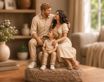 Custom Portrait Wooden Sign, Personalized Couple Sculpture, Custom Family Wooden Statue, Photo to Wood Figure, Anniversary Gift for Couples