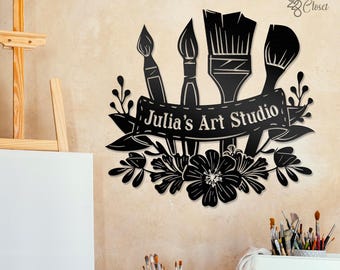 Personalized Metal Art Studio Sign Metal Wall, decor for Art Gallery Custom Craft Room Sign Craft Room Decor, Personalized Gift for Painter