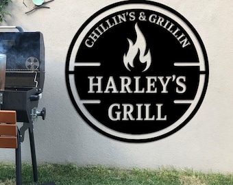 Personalized Barbecue Metal Wall Art, Custom BBQ Grill Sign, Custom Barbecue Wall Art Decoration, Barbecue Sign for Outdoor, Custom BBQ Sign