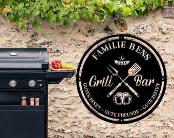 Letreros metálicos personalizados de Grill Master / Regalo único para los aficionados a la parrilla / Placa personalizada para su área de parrilla al aire libre / Decoración única